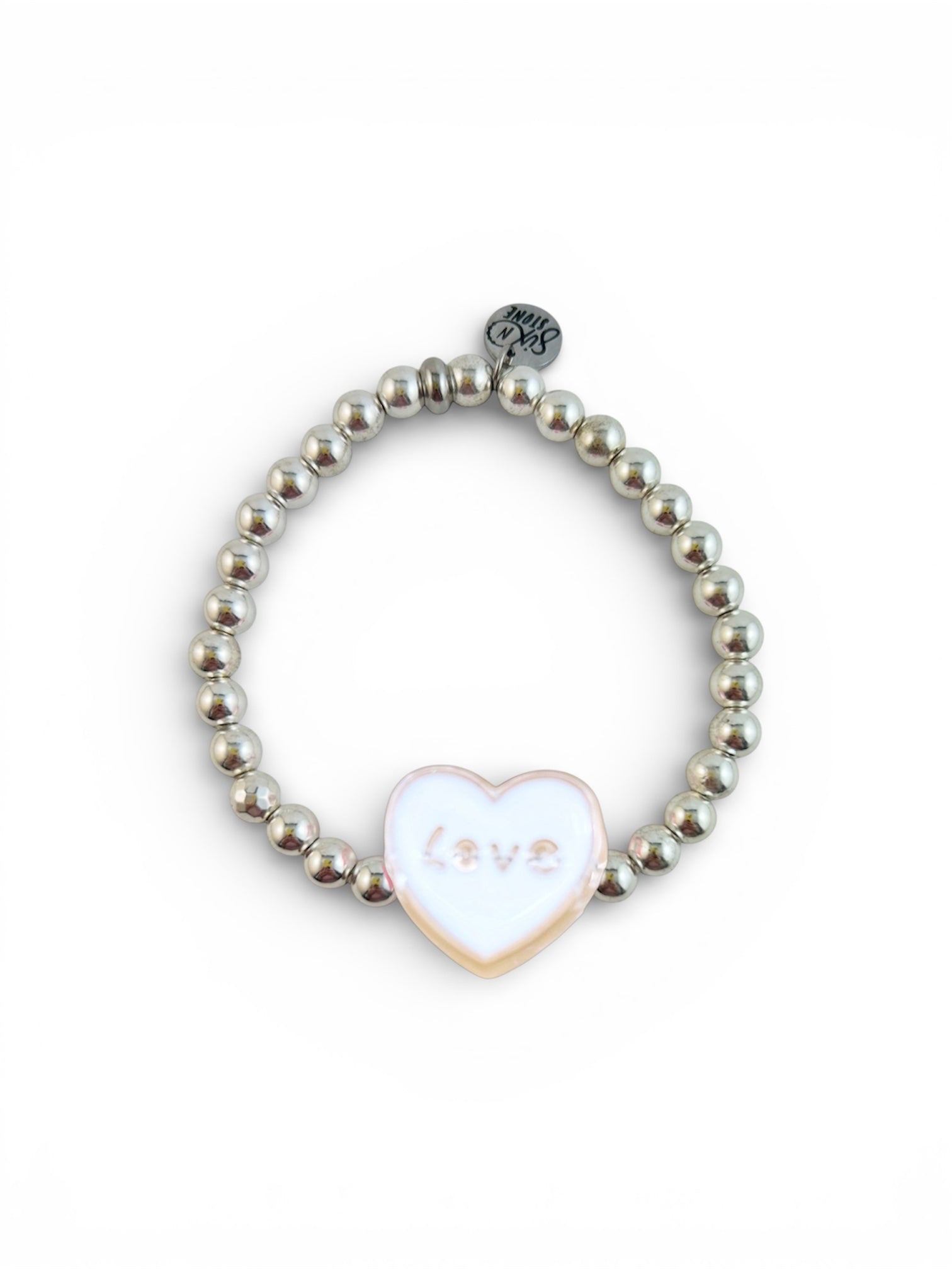 Bracelet à breloques en hématite - Argent