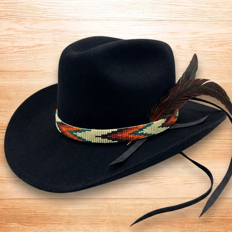 Light Yellow Handmade Beaded Hatband