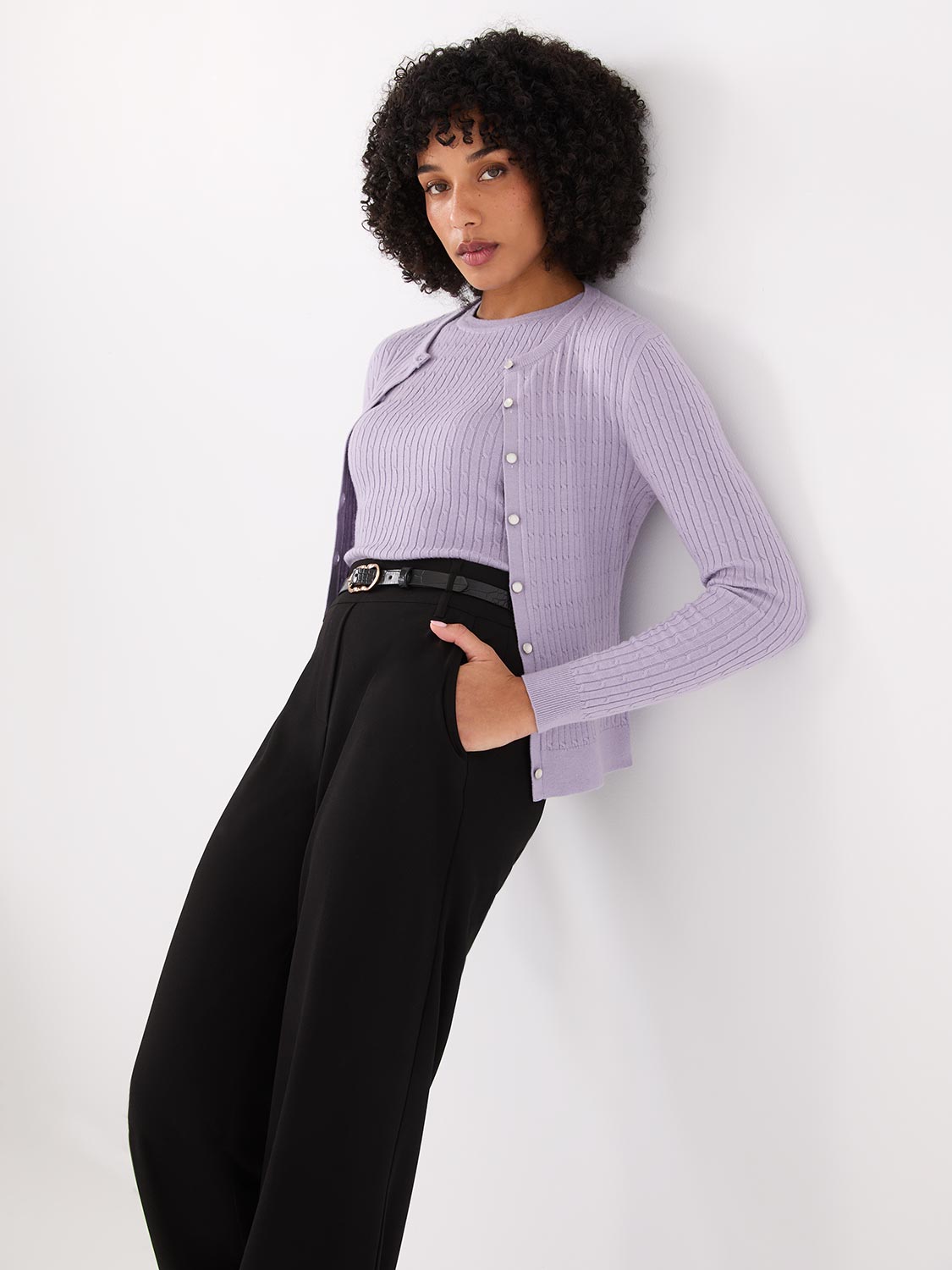 Pull sans manches en maille torsadée
