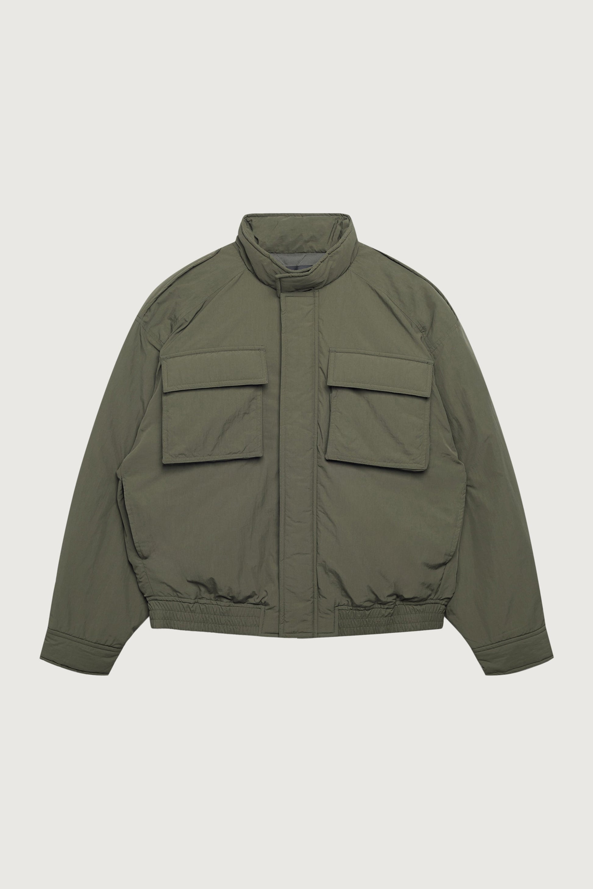BLOUSON AVIATEUR SURDIMENSIONNÉ EN NYLON À MANCHES LONGUES | OAK + FORT