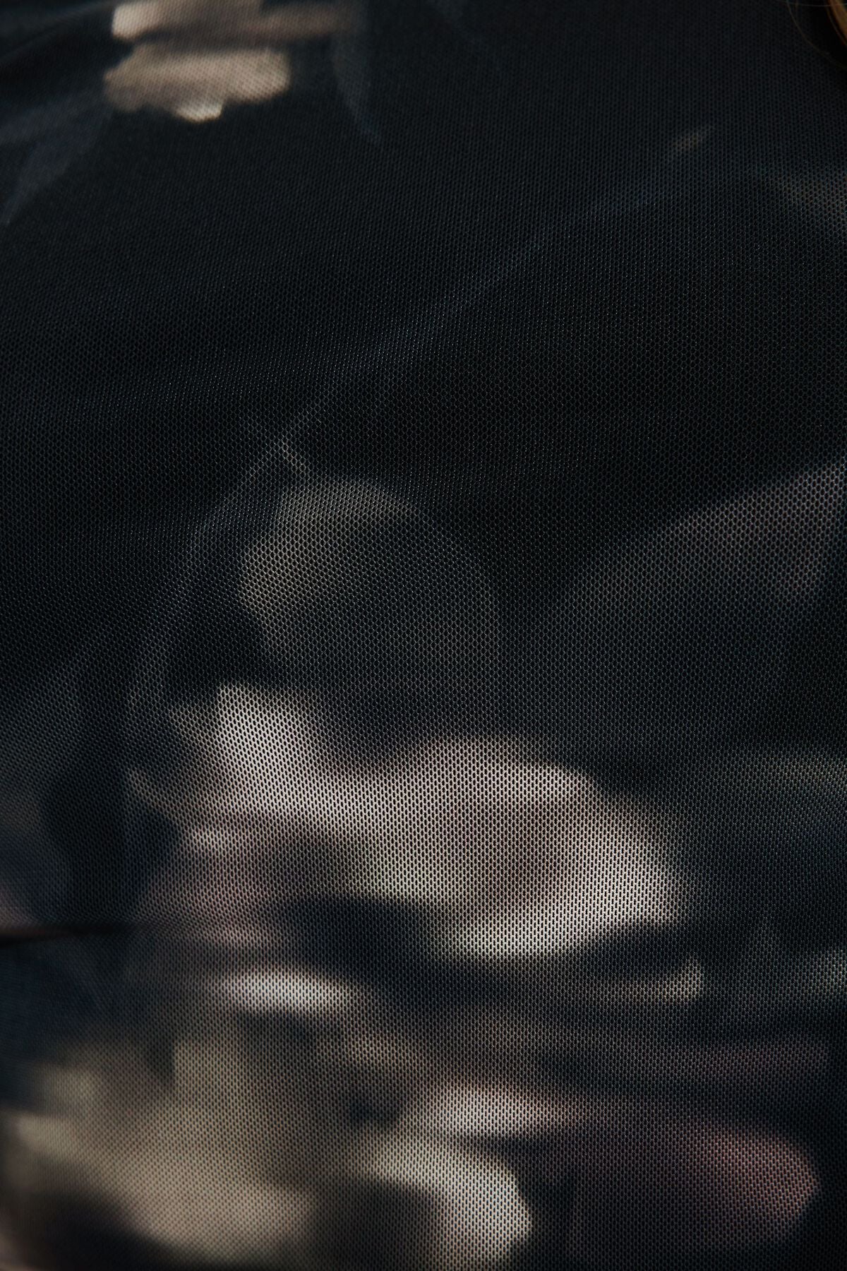 Printed Mesh Crop Top