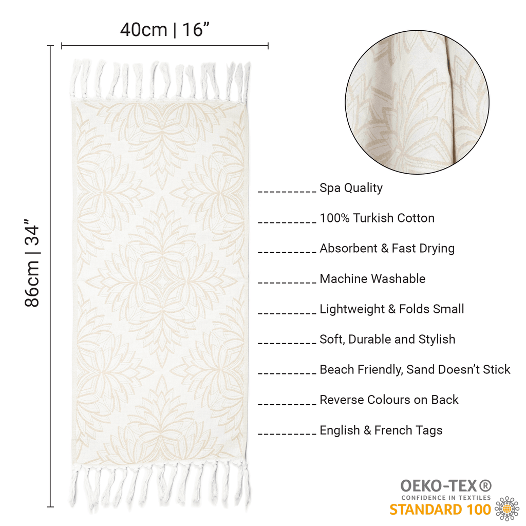 Serviettes turques Canada | Essuie-mains | Avoine + Blanc