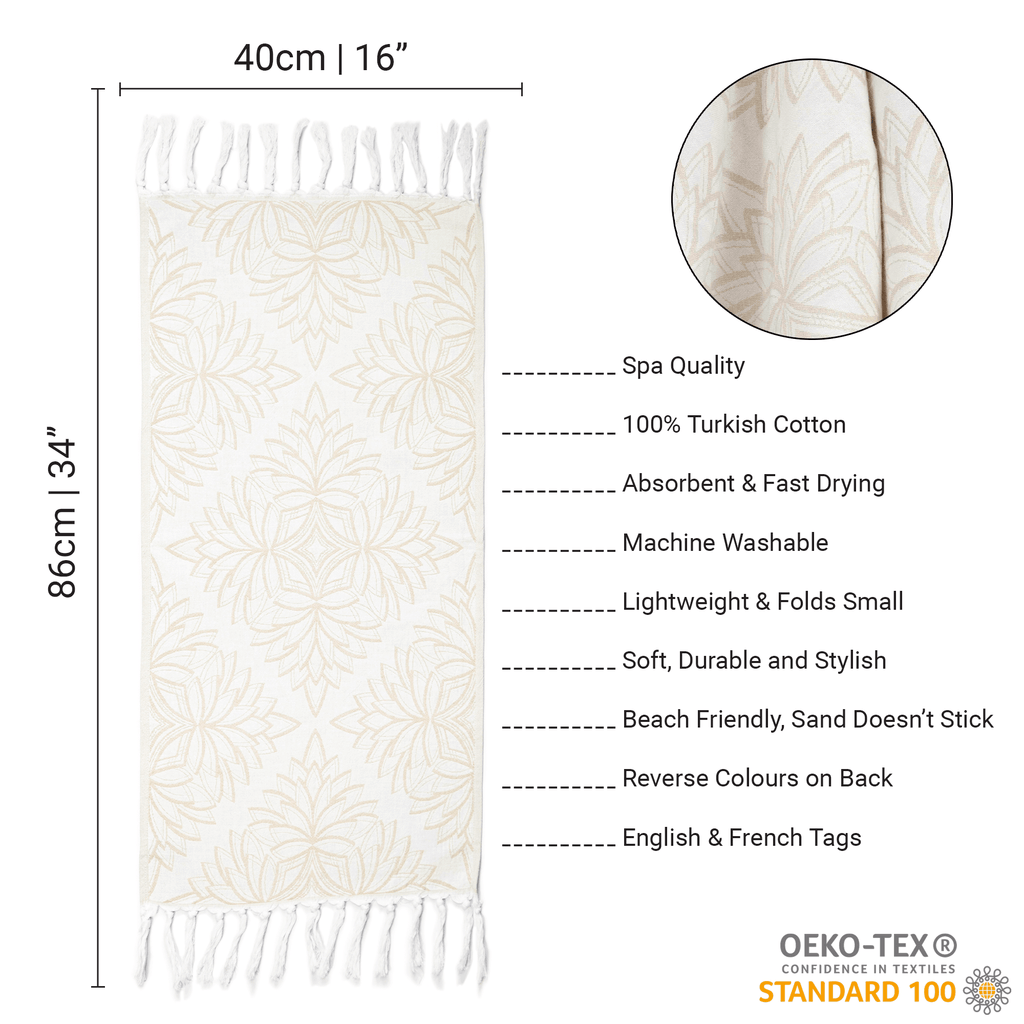 Turkish Towels Canada | Set in Oat + White