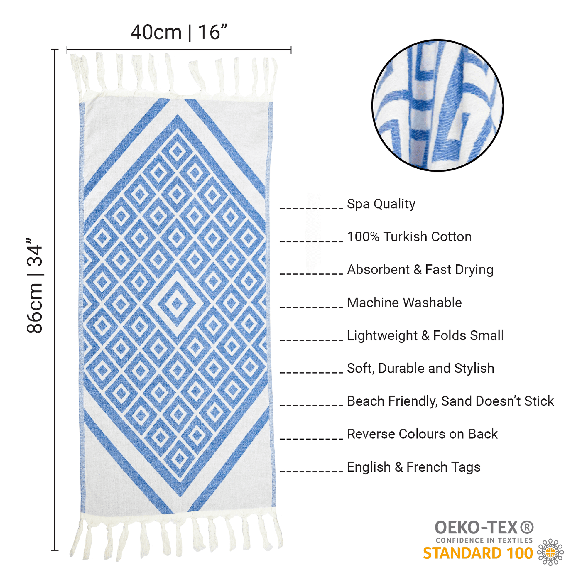 Turkish towels Canada | Set in blue and white