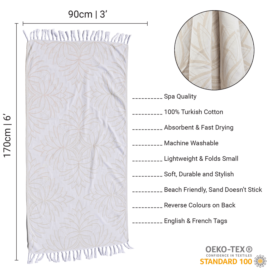 Turkish Towels Canada | Body Towel | Oat + White
