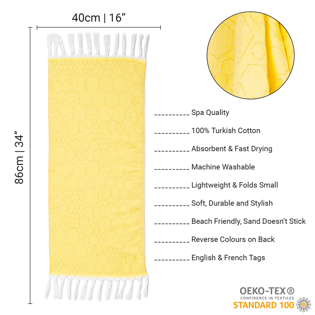 Turkish Towels Canada | Hand Towel | Yellow + Orange