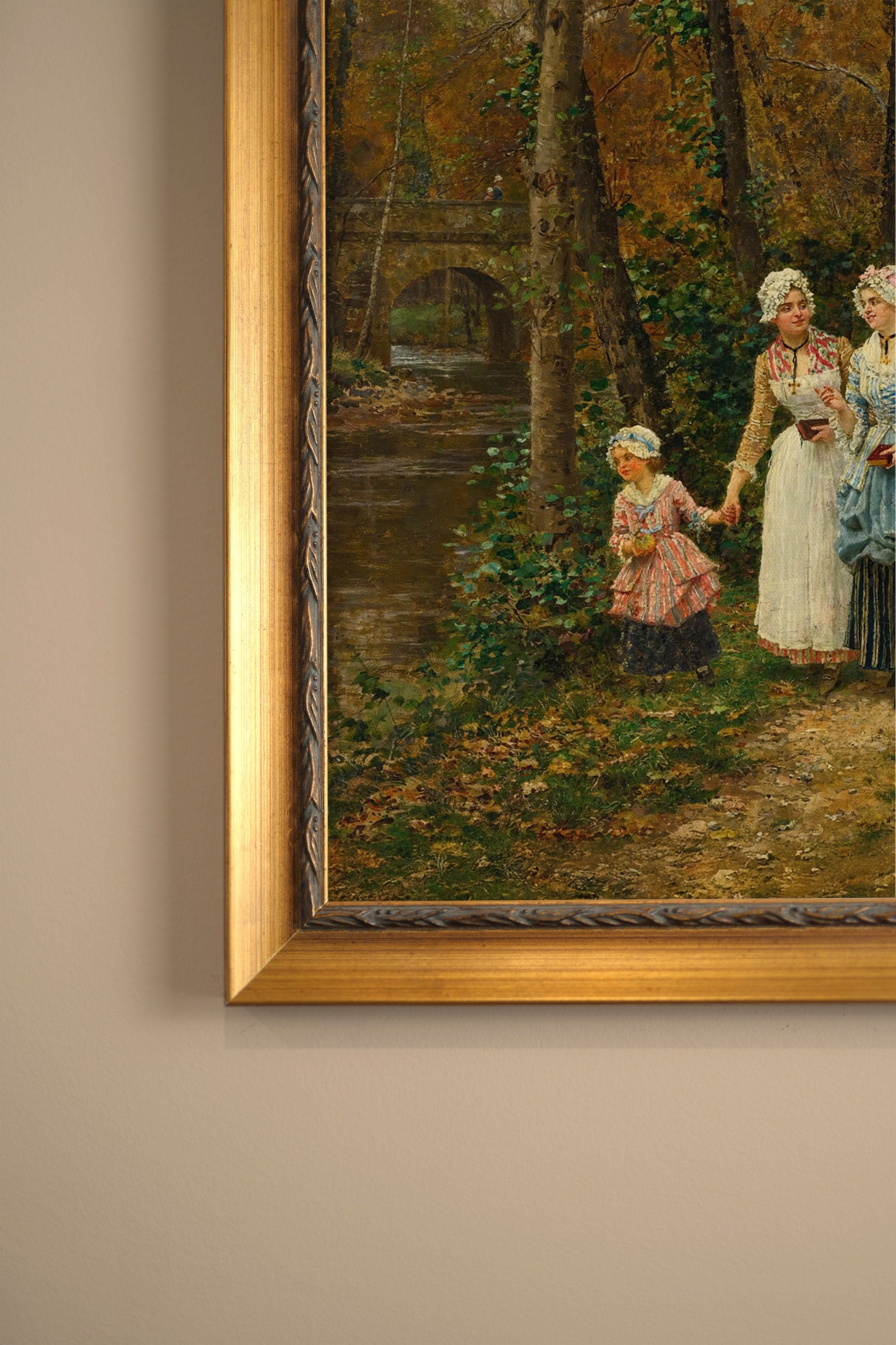 Autumn Stroll, Vintage Frame Gold