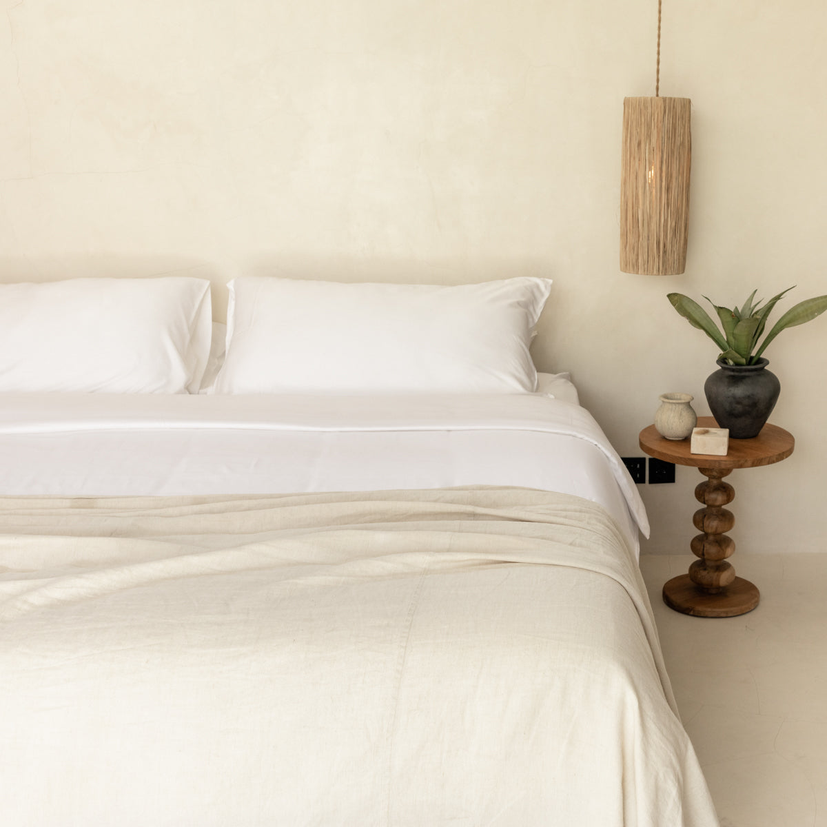 Ensemble de draps en satin de bambou biologique