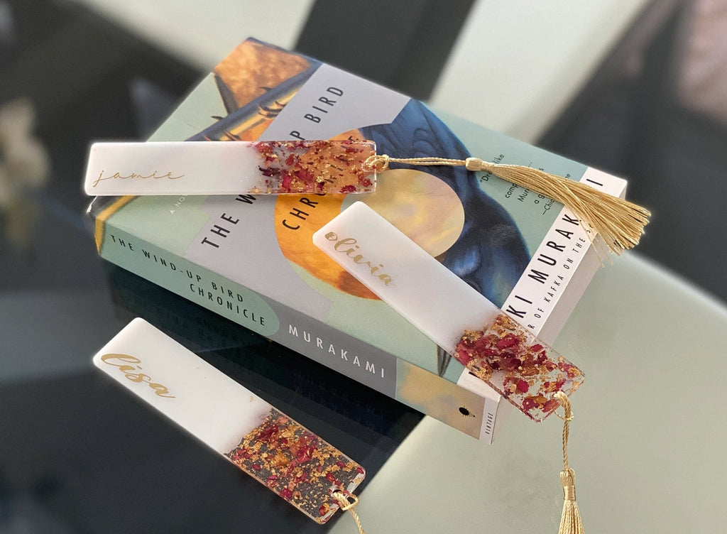 Rose Petal Resin Bookmark