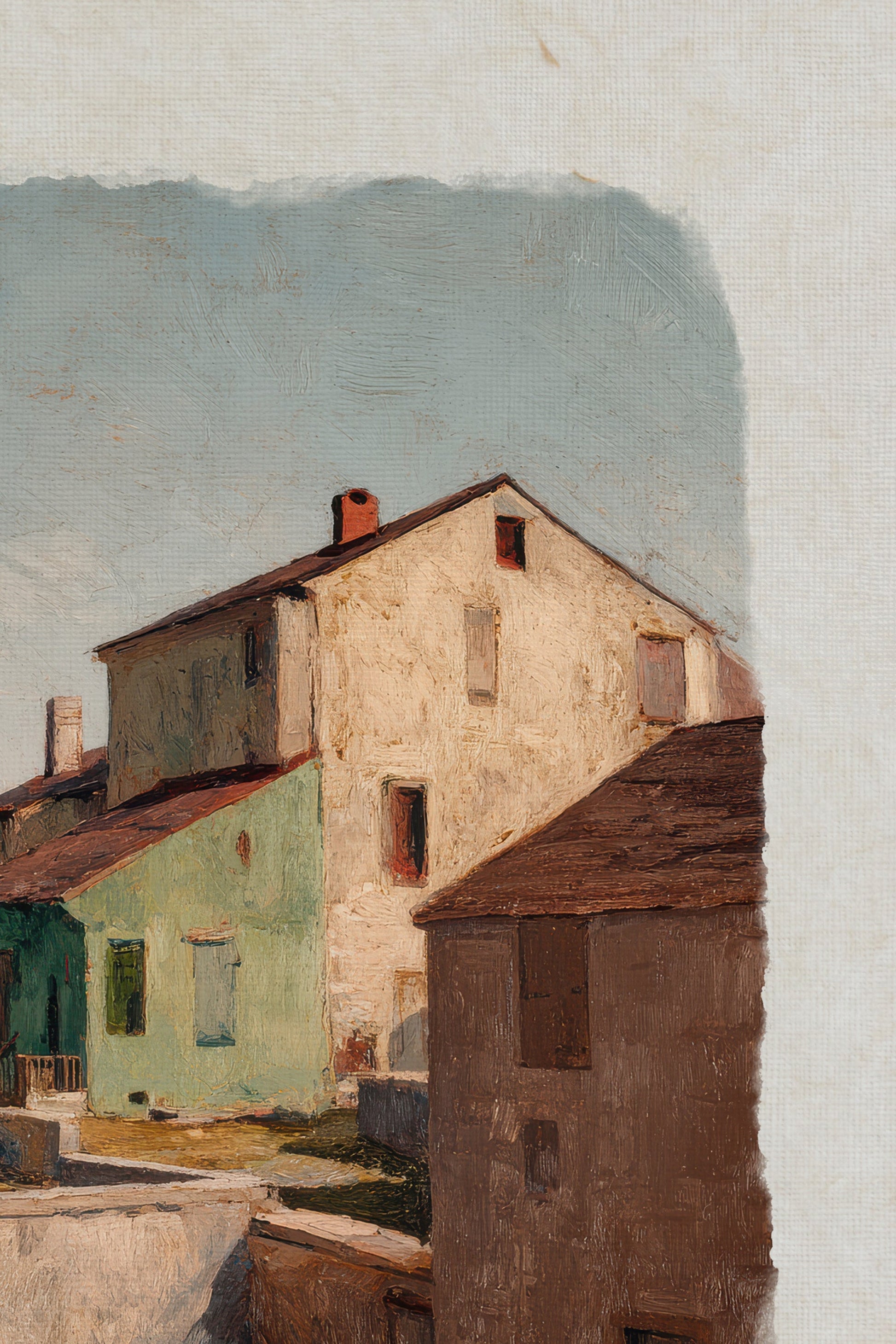 SUNLIT WALLS, VINTAGE GOLD FRAME