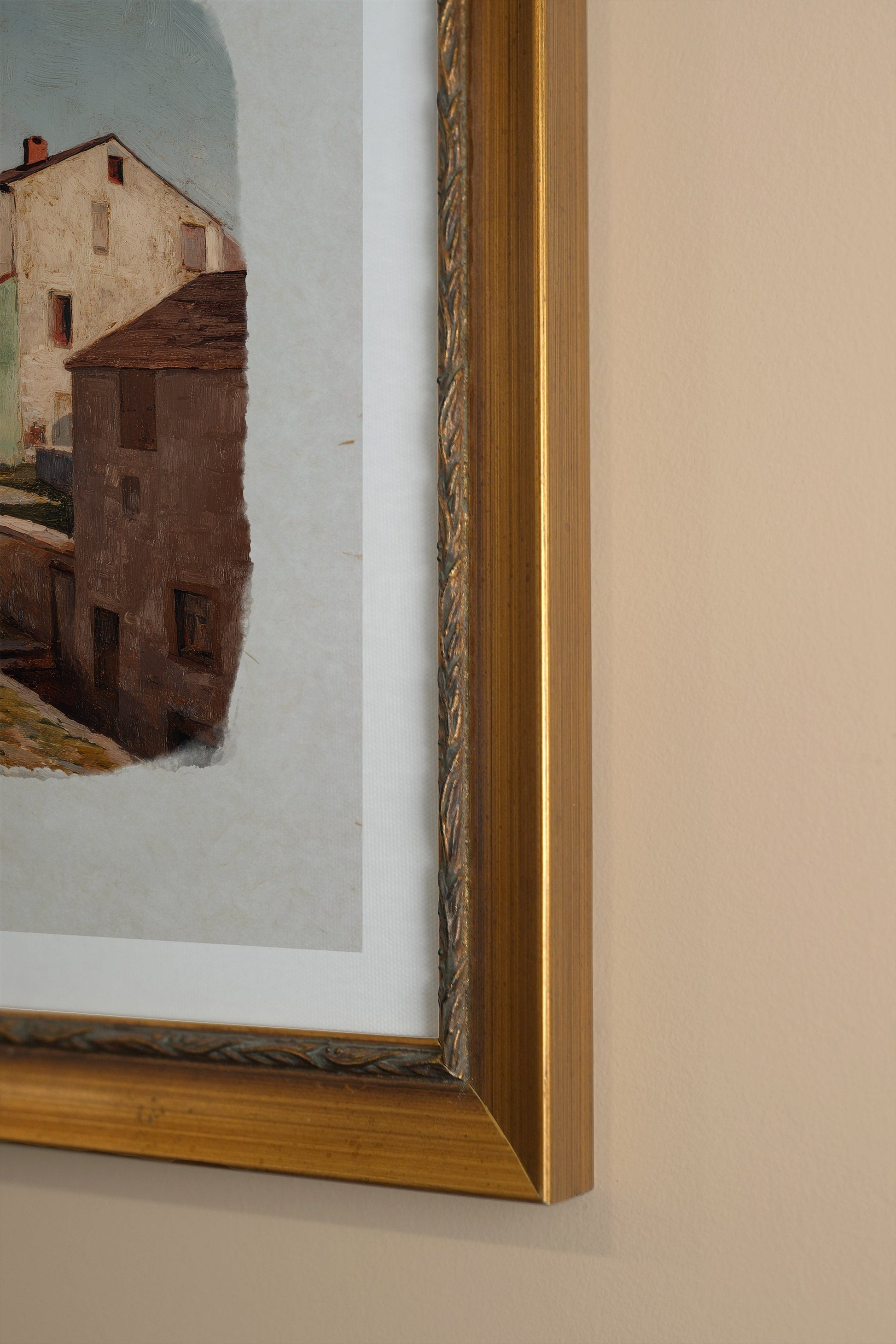 SUNLIT WALLS, VINTAGE GOLD FRAME