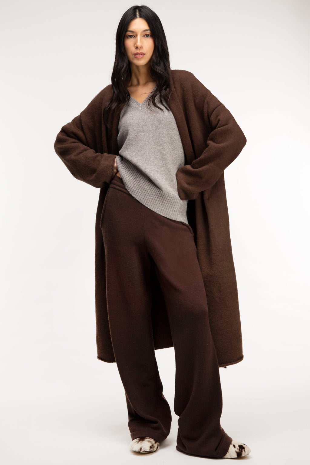 CARDIGAN LONG ET CONFORTABLE, OUVERT SUR LE DEVANT