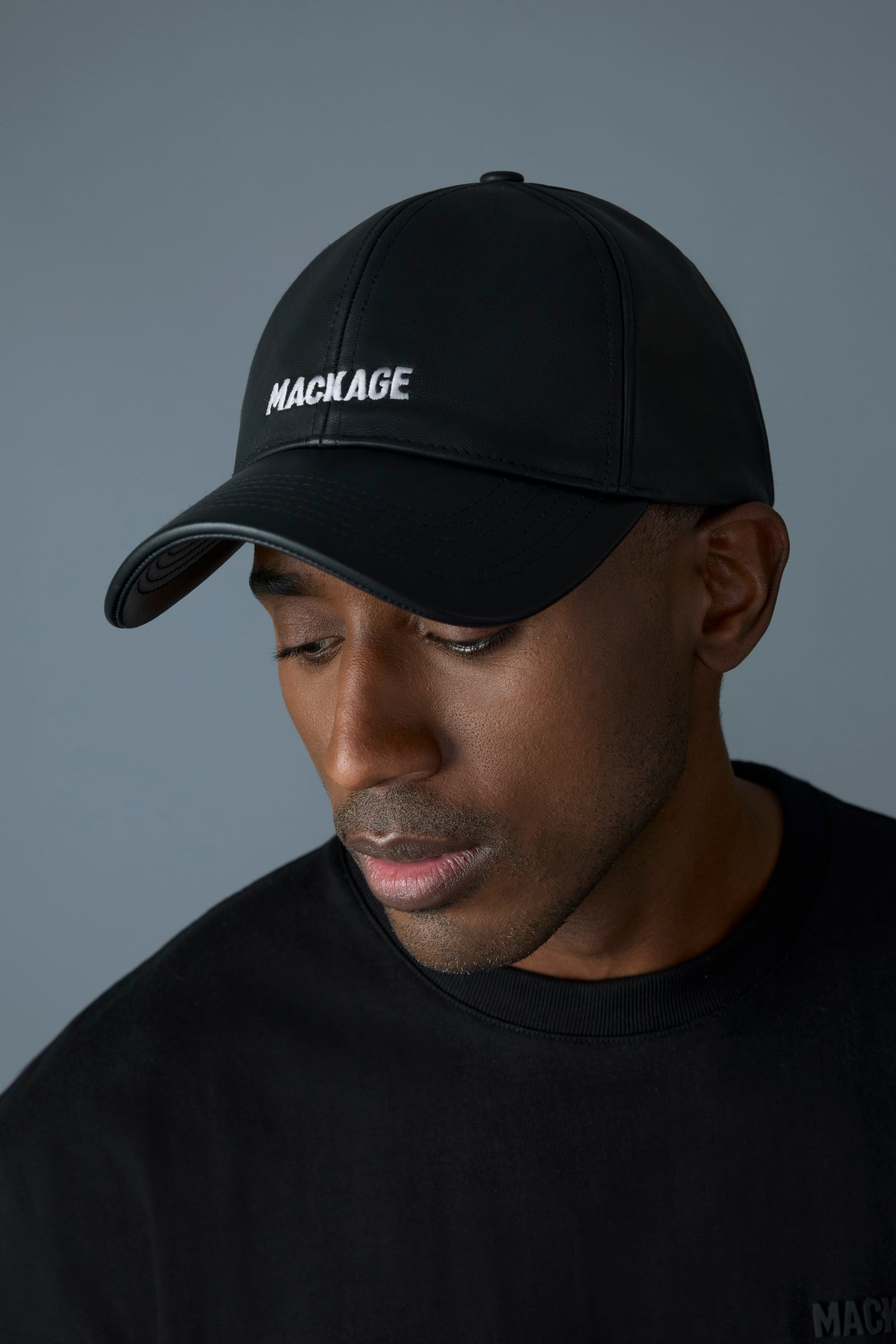 Casquette en cuir avec logo ANDERSON-L