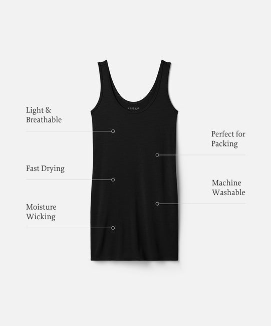 Robe débardeur mini en laine mérinos pour femme