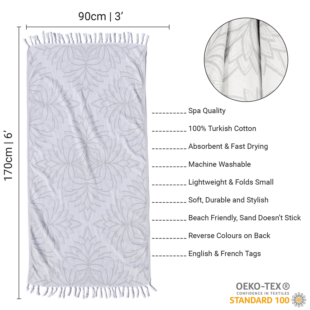 Serviettes turques Canada | Ensemble gris et blanc