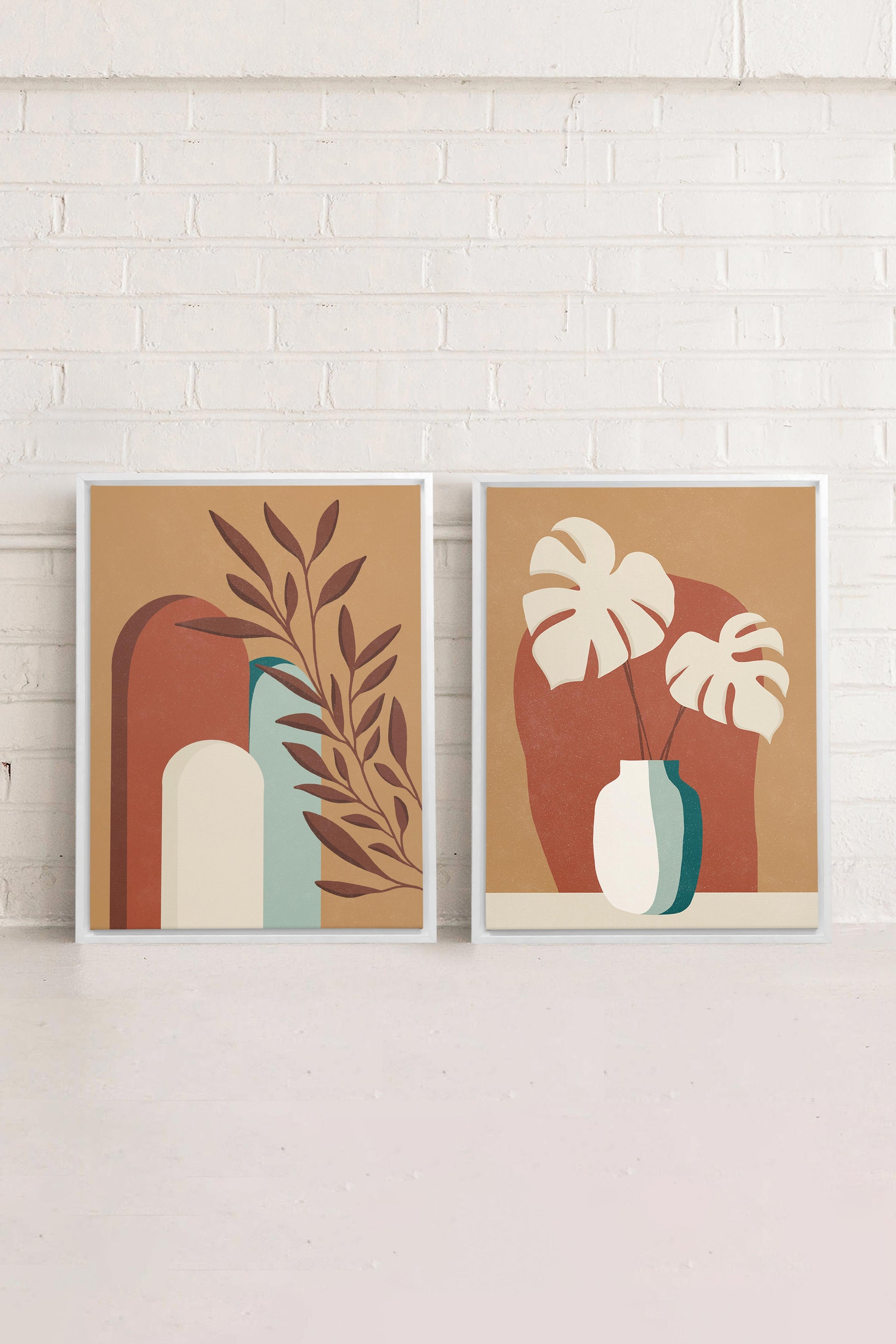 TERRACOTTA OASIS (2 Stretched Canvas Artworks)