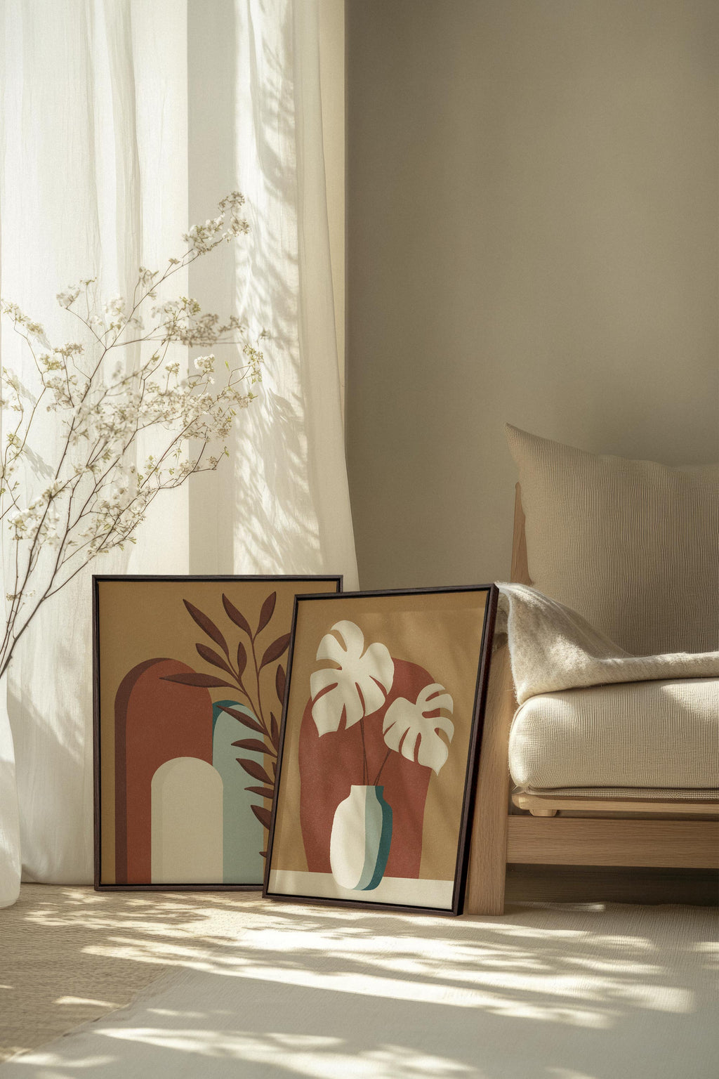 TERRACOTTA OASIS (2 Stretched Canvas Artworks)