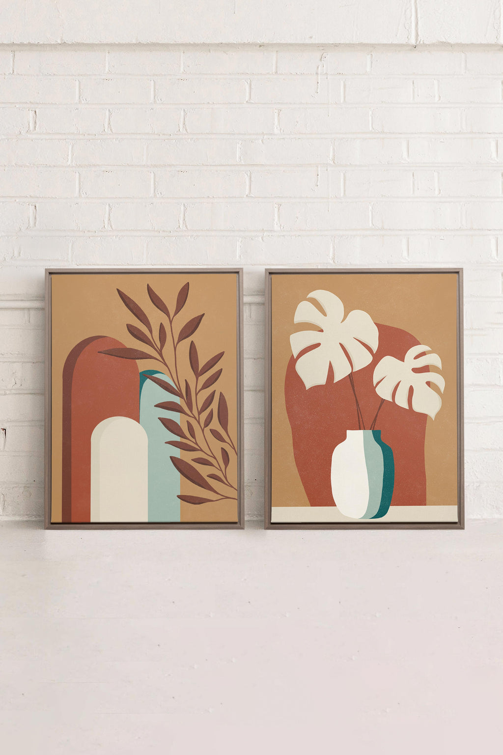 TERRACOTTA OASIS (2 Stretched Canvas Artworks)
