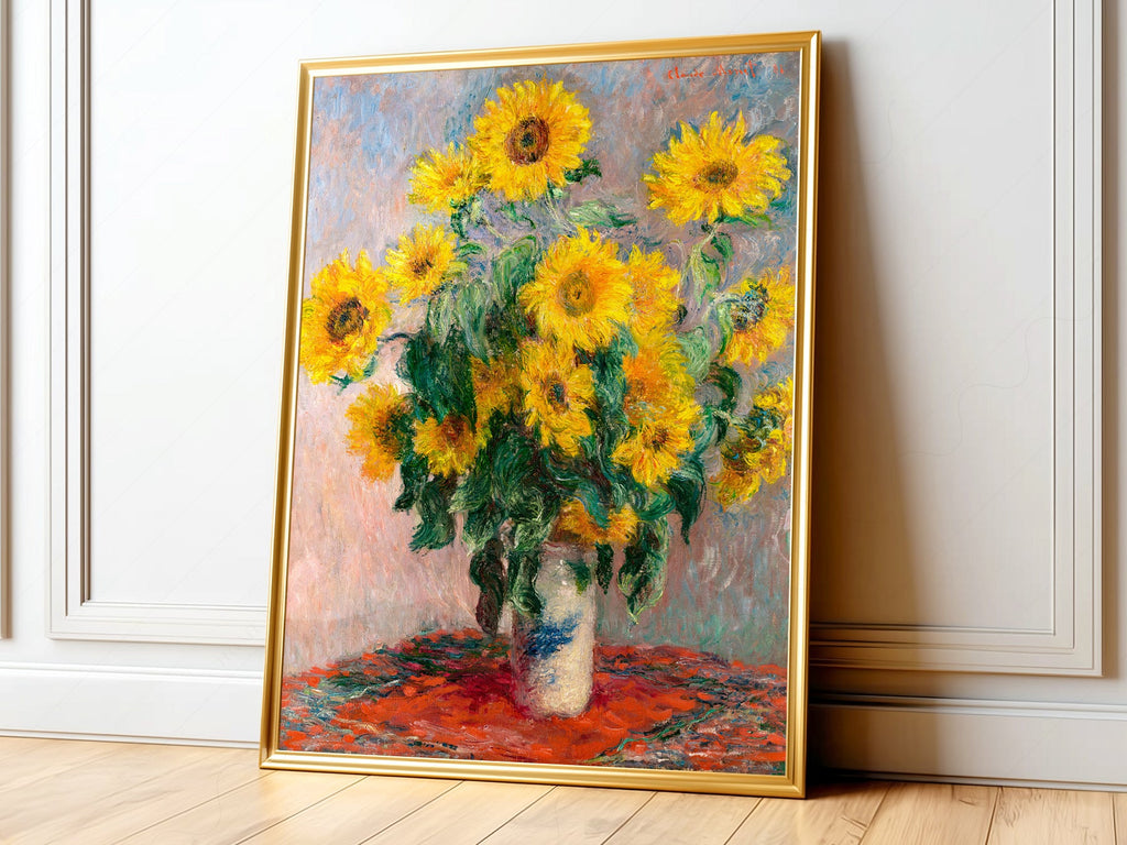 Claude Monet, Bouquet of Sunflowers Art Print – Floral Wall Decor