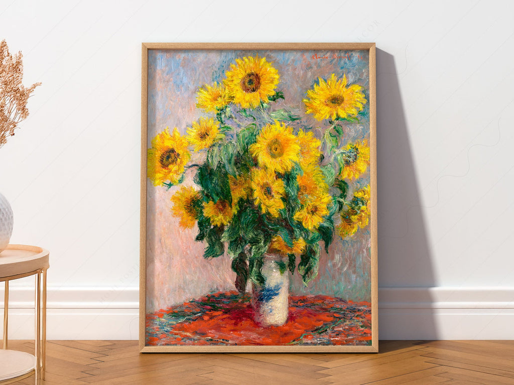 Claude Monet, Bouquet of Sunflowers Art Print – Floral Wall Decor