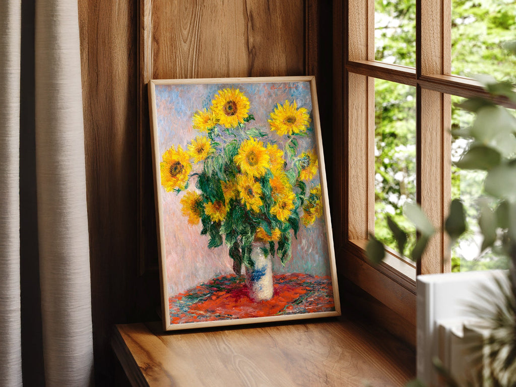 Claude Monet, Bouquet of Sunflowers Art Print – Floral Wall Decor