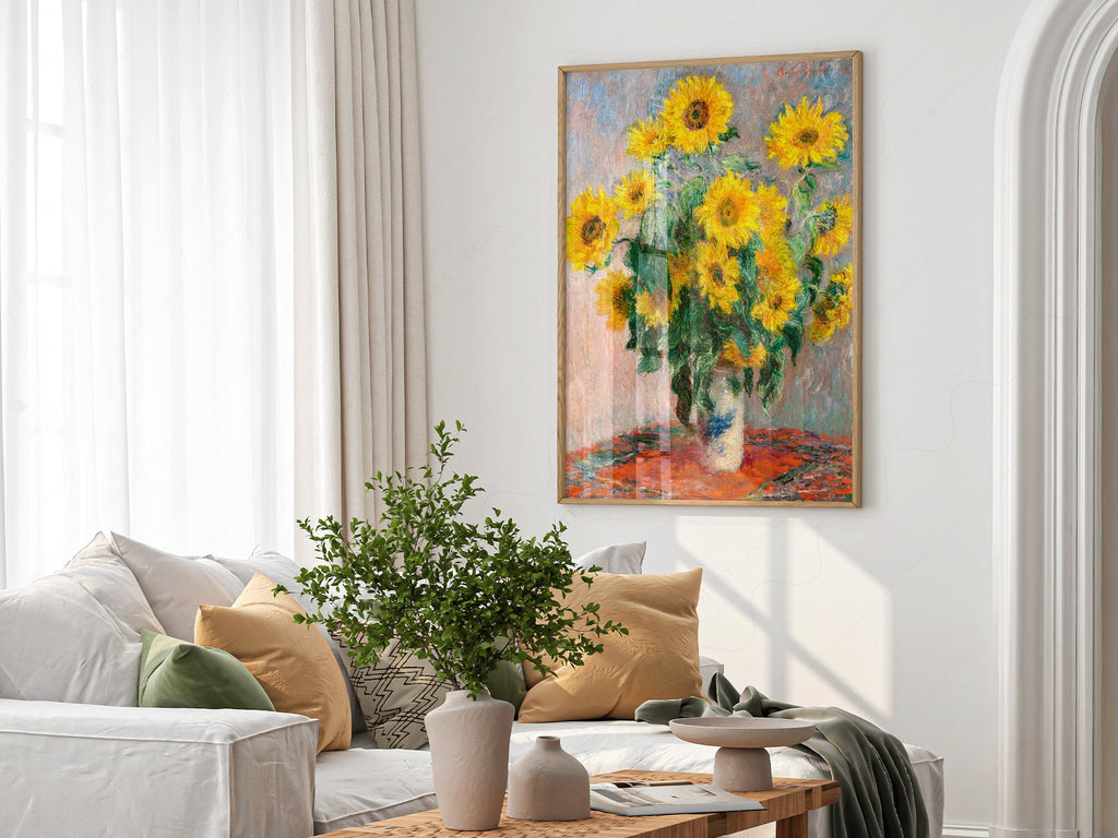 Claude Monet, Bouquet of Sunflowers Art Print – Floral Wall Decor