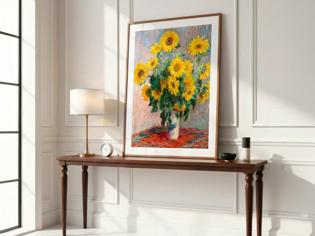 Claude Monet, Bouquet of Sunflowers Art Print – Floral Wall Decor