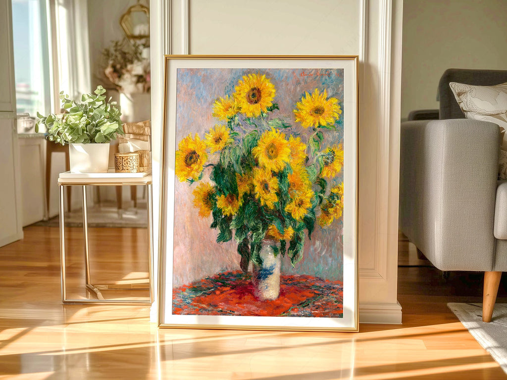 Claude Monet, Bouquet of Sunflowers Art Print – Floral Wall Decor