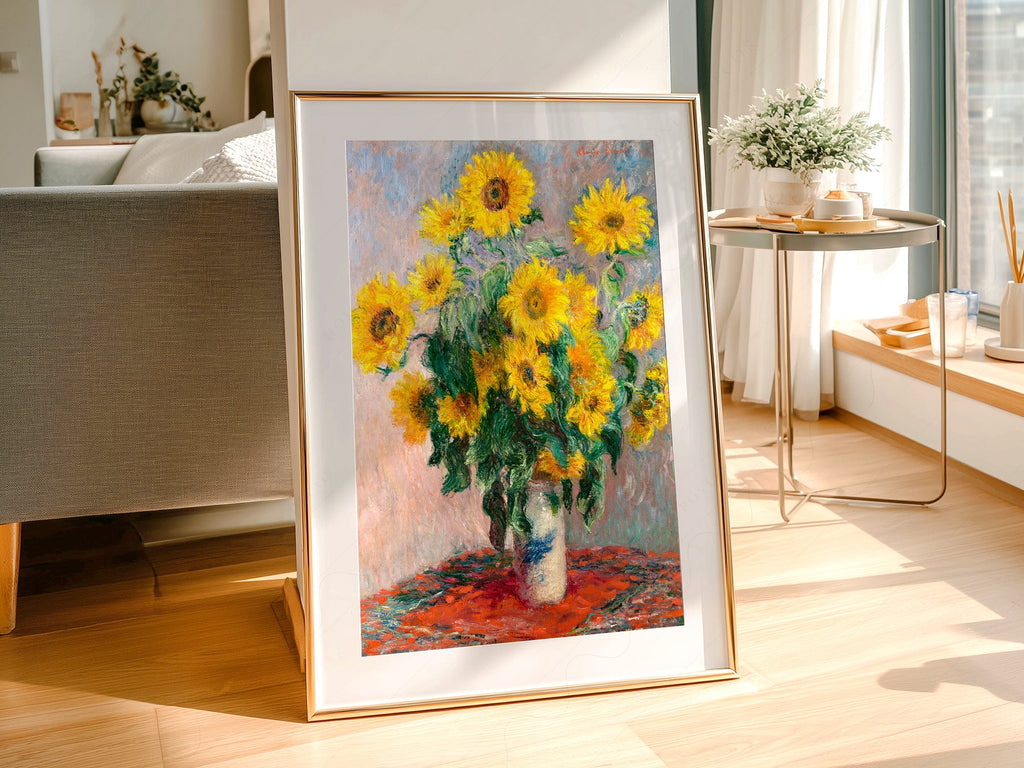 Claude Monet, Bouquet of Sunflowers Art Print – Floral Wall Decor