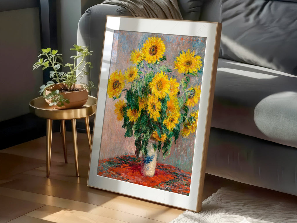 Claude Monet, Bouquet of Sunflowers Art Print – Floral Wall Decor