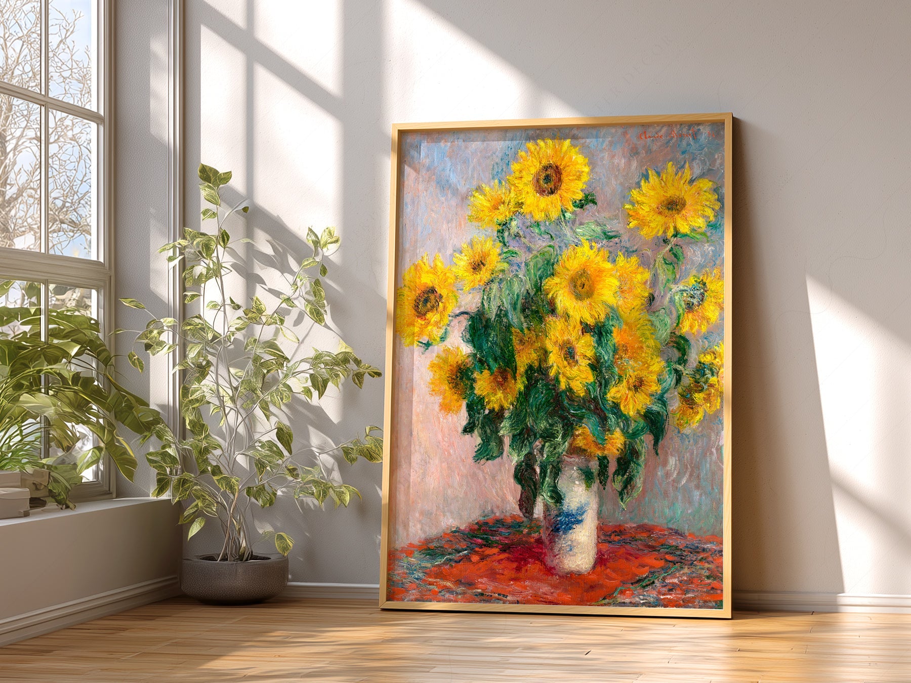 Claude Monet, Bouquet of Sunflowers Art Print – Floral Wall Decor