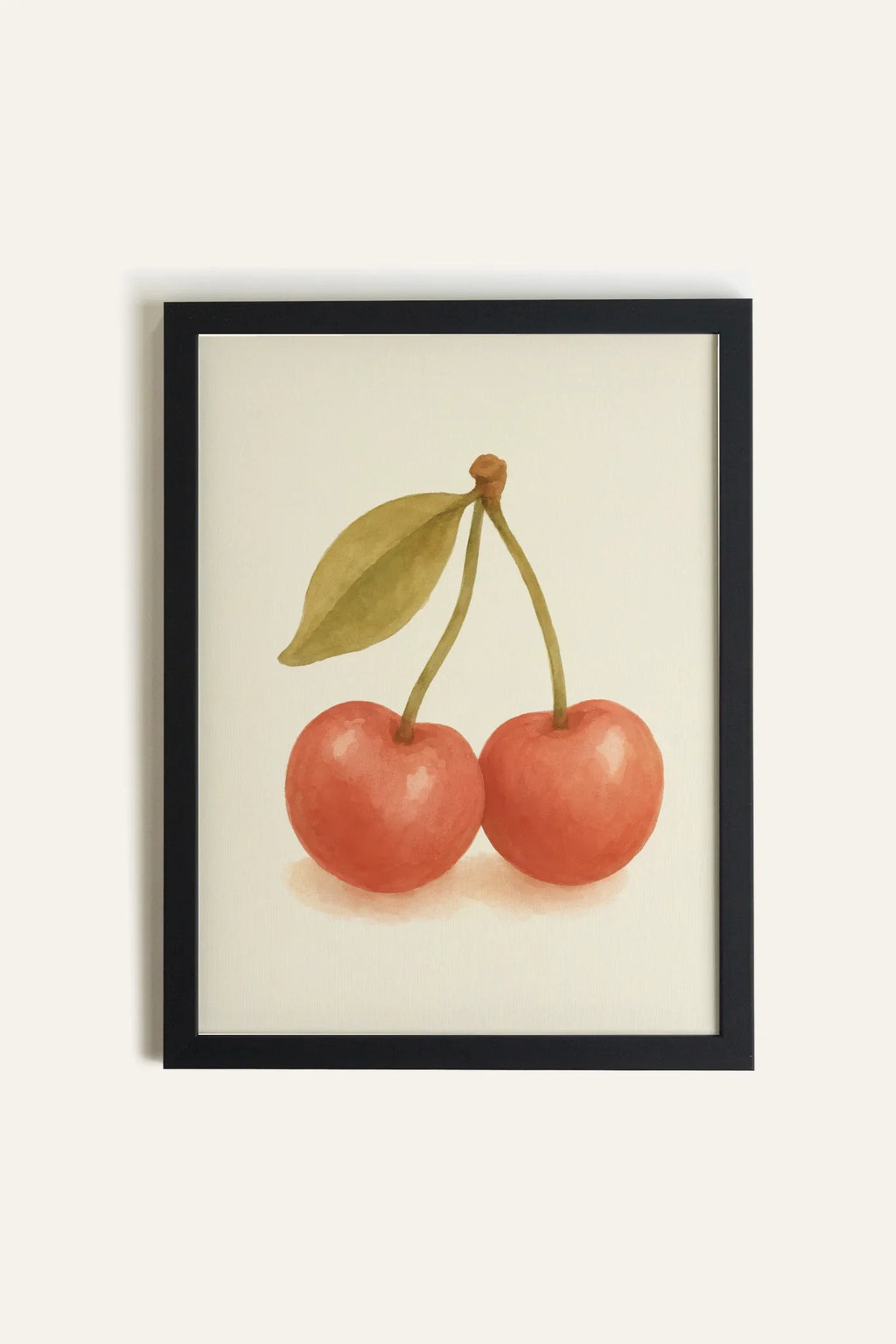 SUMMER CHERRIES, Artwork on Stretched Canvas, Black Framed (collective)
