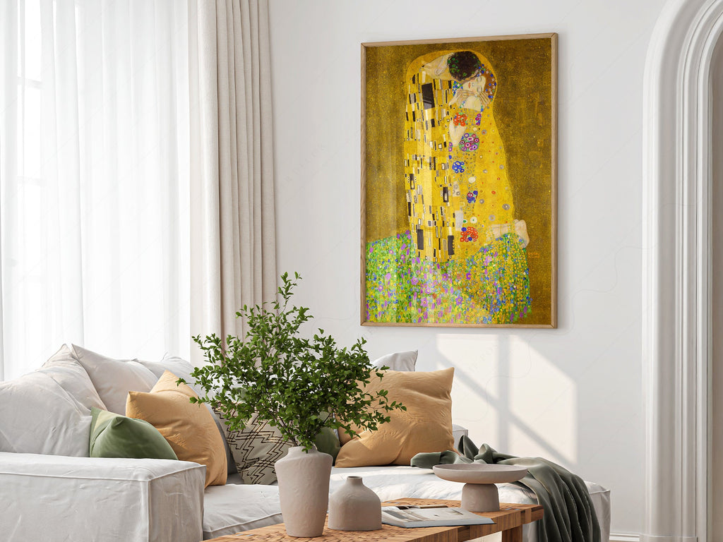 Gustav Klimt The Kiss Art Print – Golden Age Romantic Wall Decor