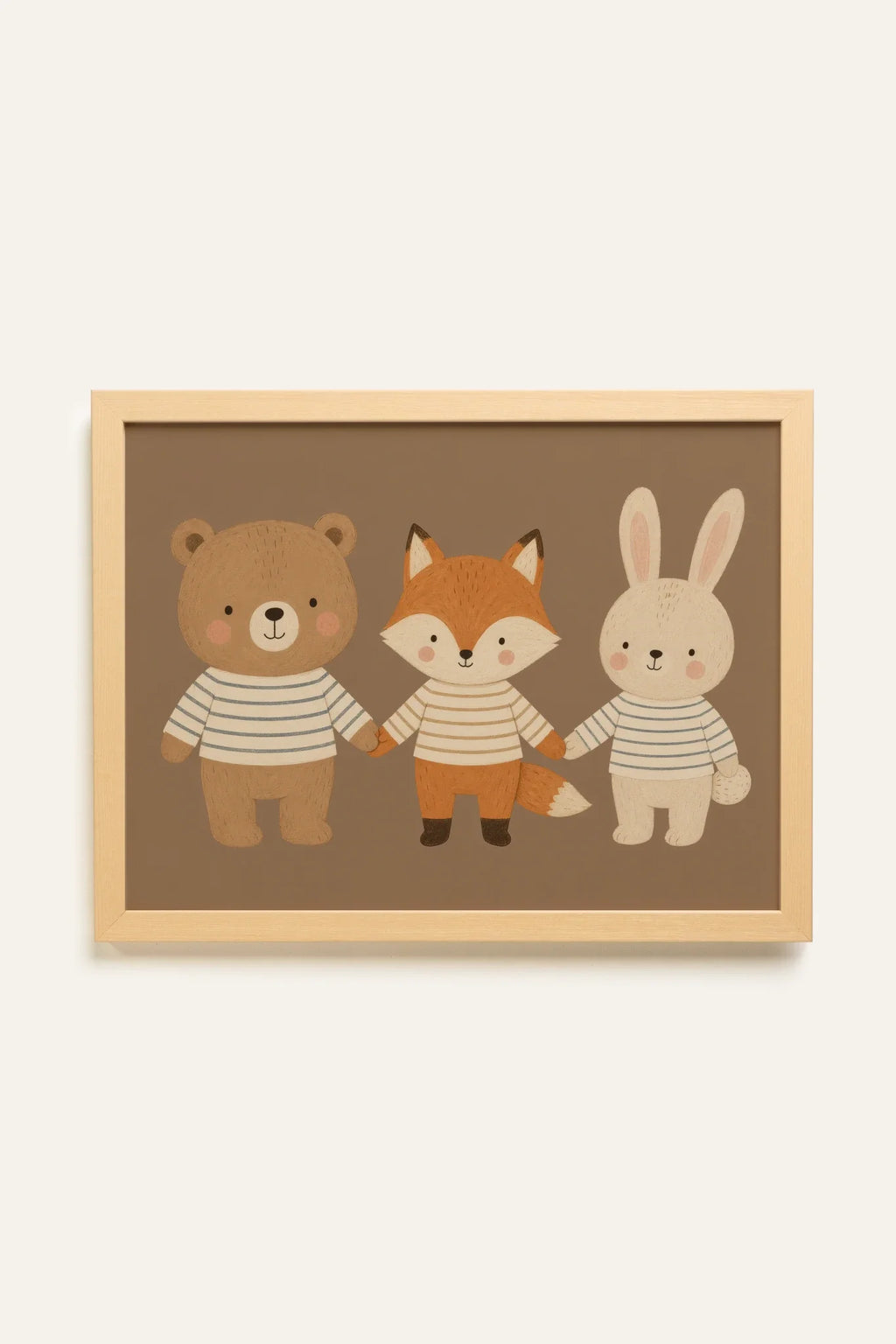 BEST FRIENDS TRIO, Canvas Artwork, Natural Clear Framed (collective)