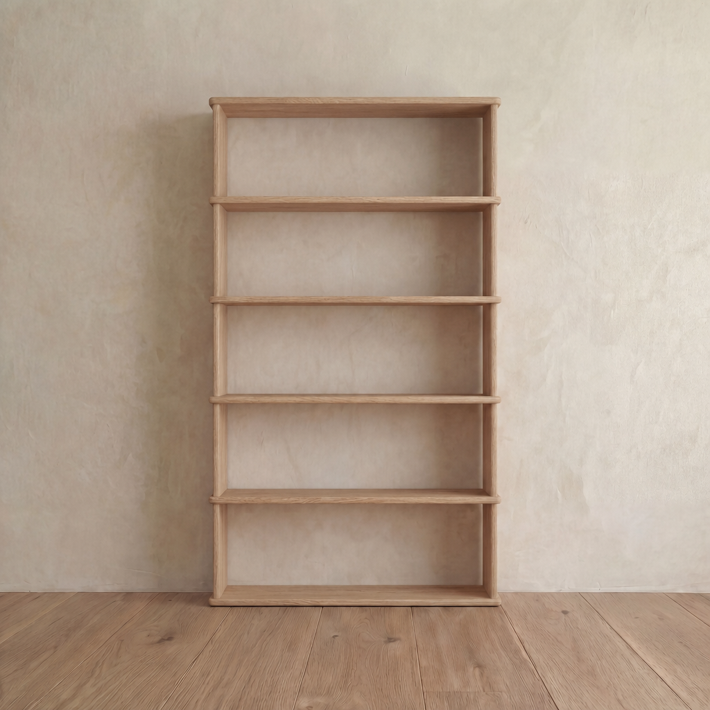 5 shelf bookcase in white oak
