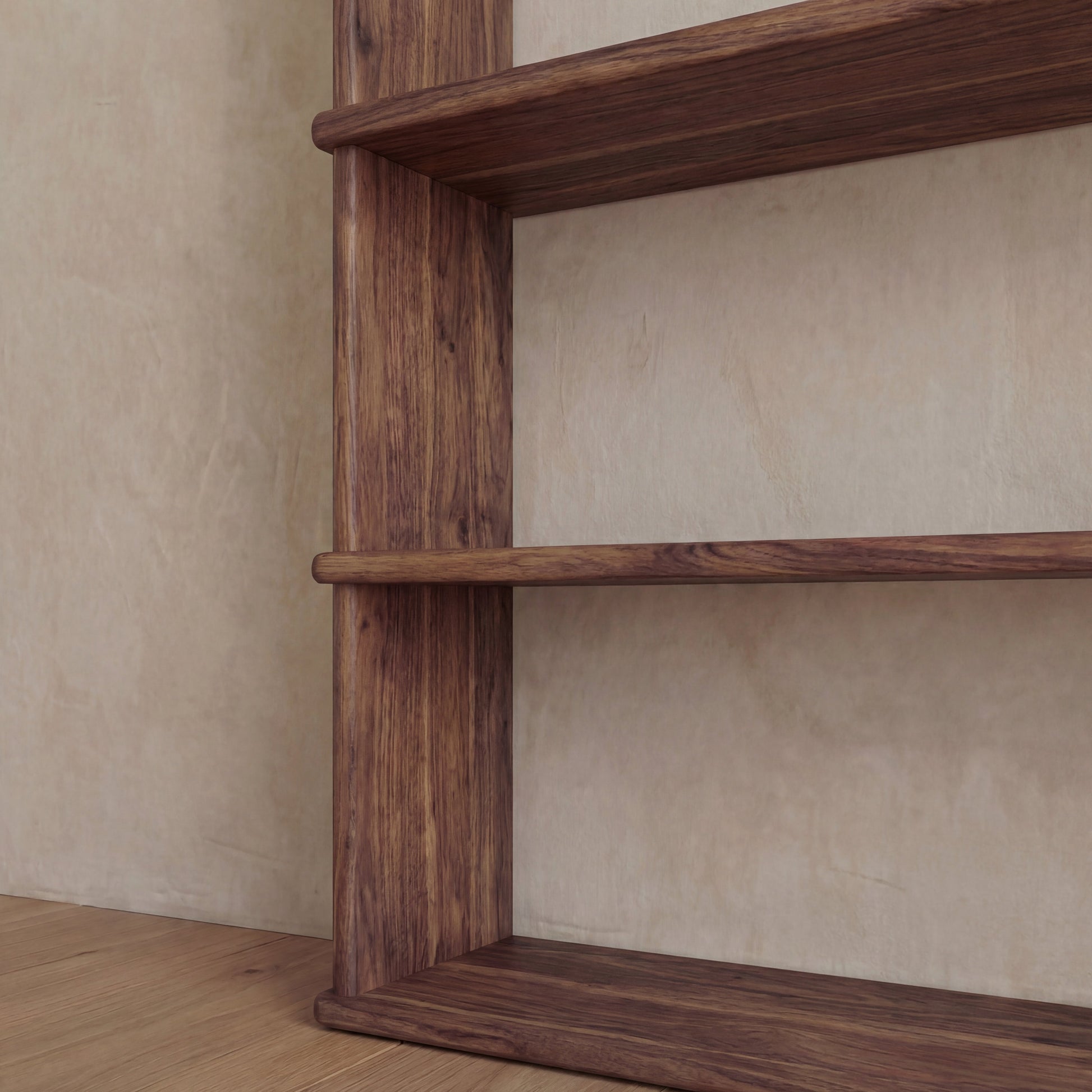 Bibliothèque à 5 étagères en noyer