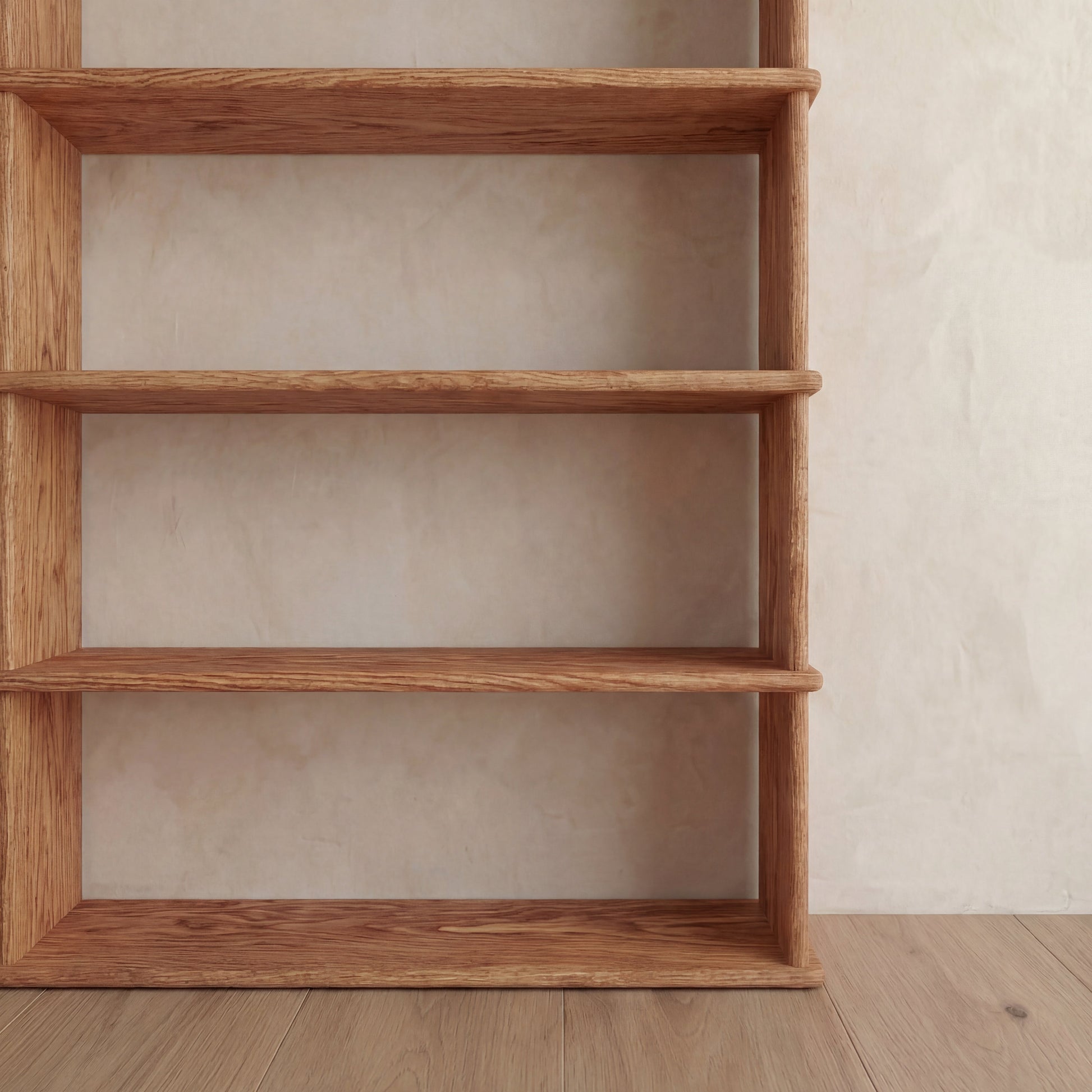 Bibliothèque à 5 étagères en chêne rouge