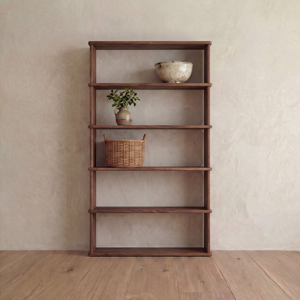 5 shelf bookcase in walnut