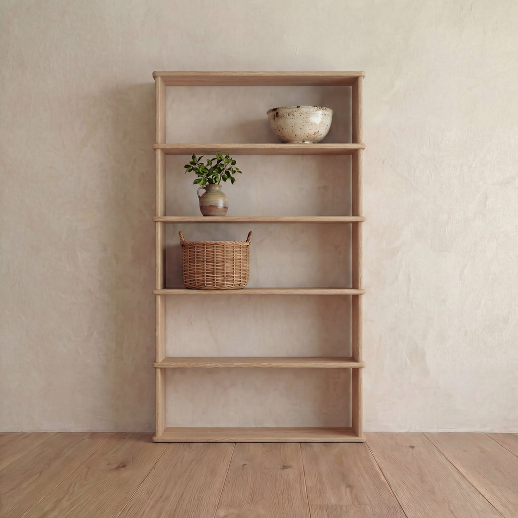 Bibliothèque à 5 étagères en chêne blanc