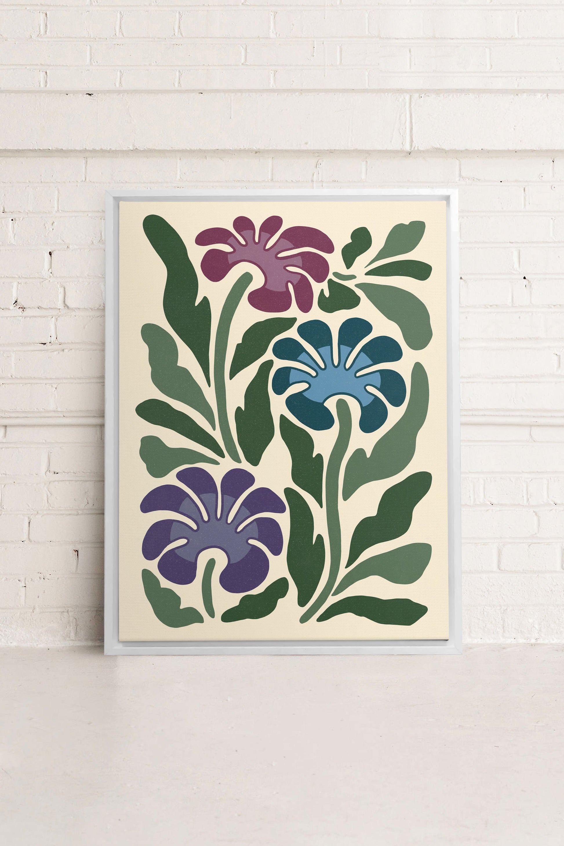 MYSTIC AZURE BLOOMS, Stretched Canvas Artwork