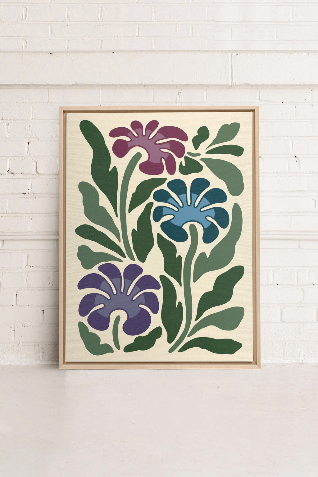 MYSTIC AZURE BLOOMS, Stretched Canvas Artwork