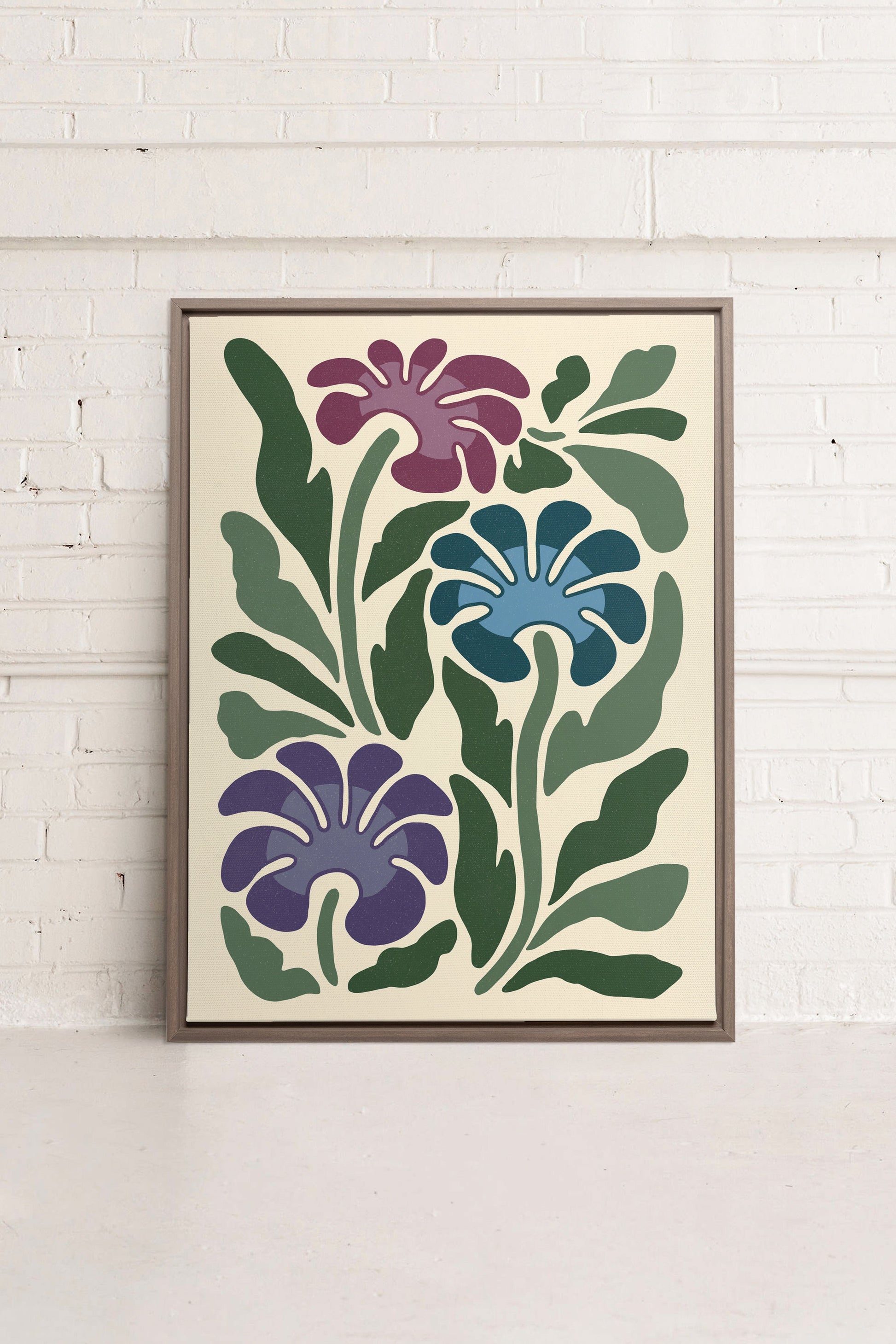 MYSTIC AZURE BLOOMS, Stretched Canvas Artwork