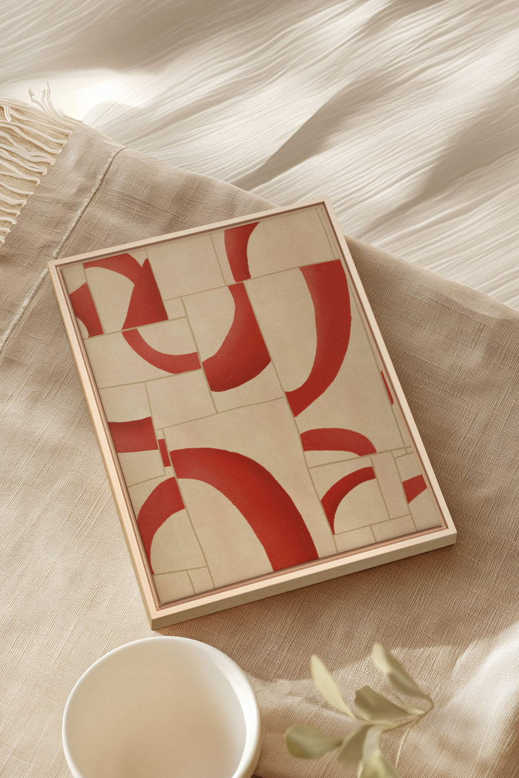 RED MOSAIC, Stretched Canvas Artwork