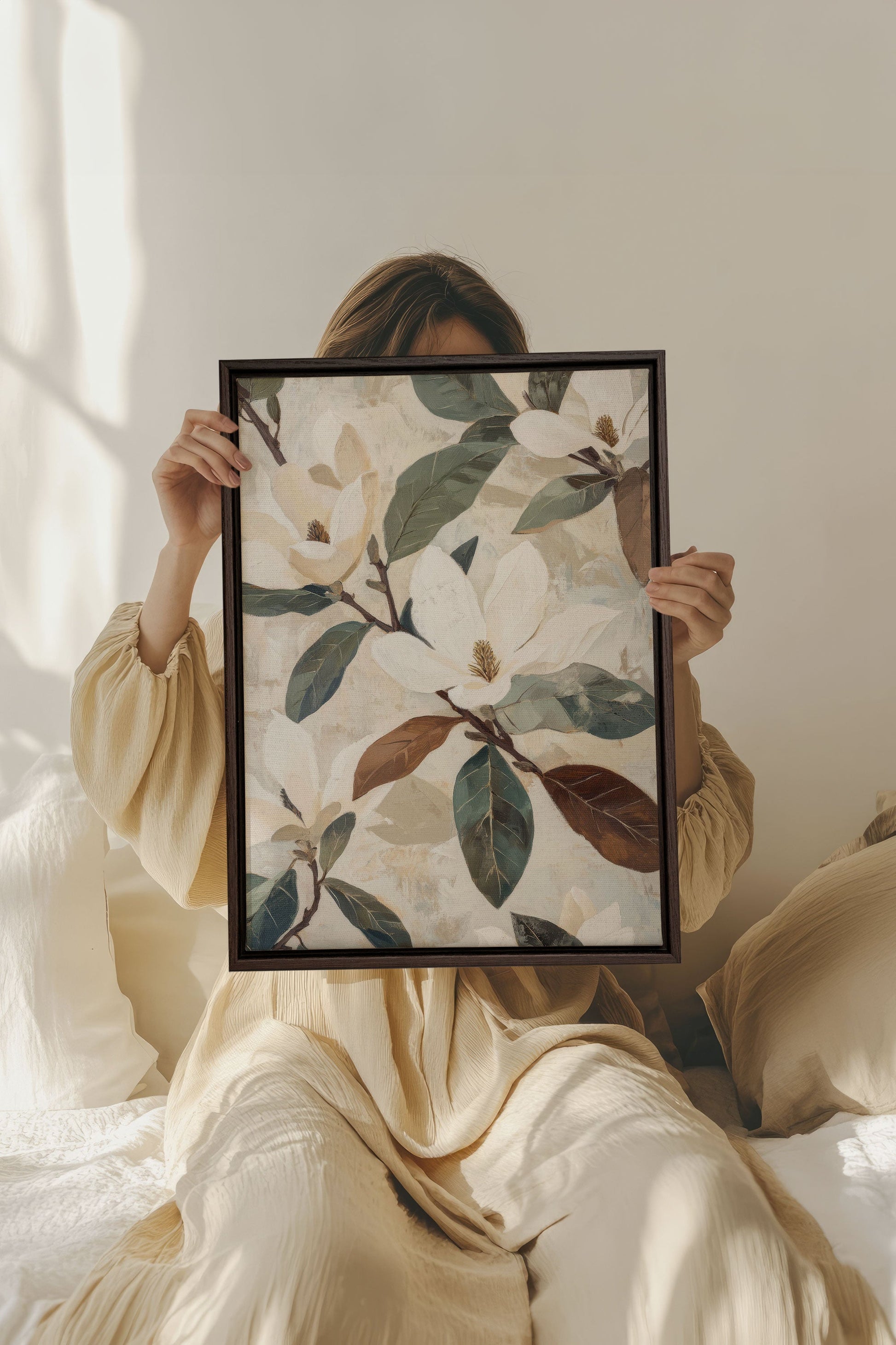 MAGNOLIA BLOOMS, Stretched Canvas Artwork