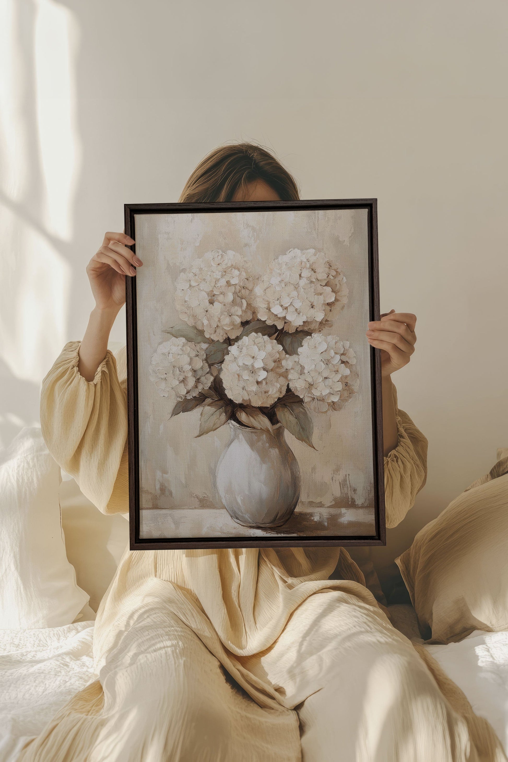 IVORY BLOOMS, Stretched Canvas Artwork