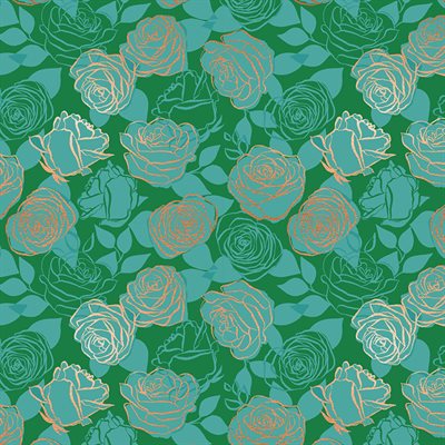 Curio; Roses Métalliques - Billard, 18” x WOF