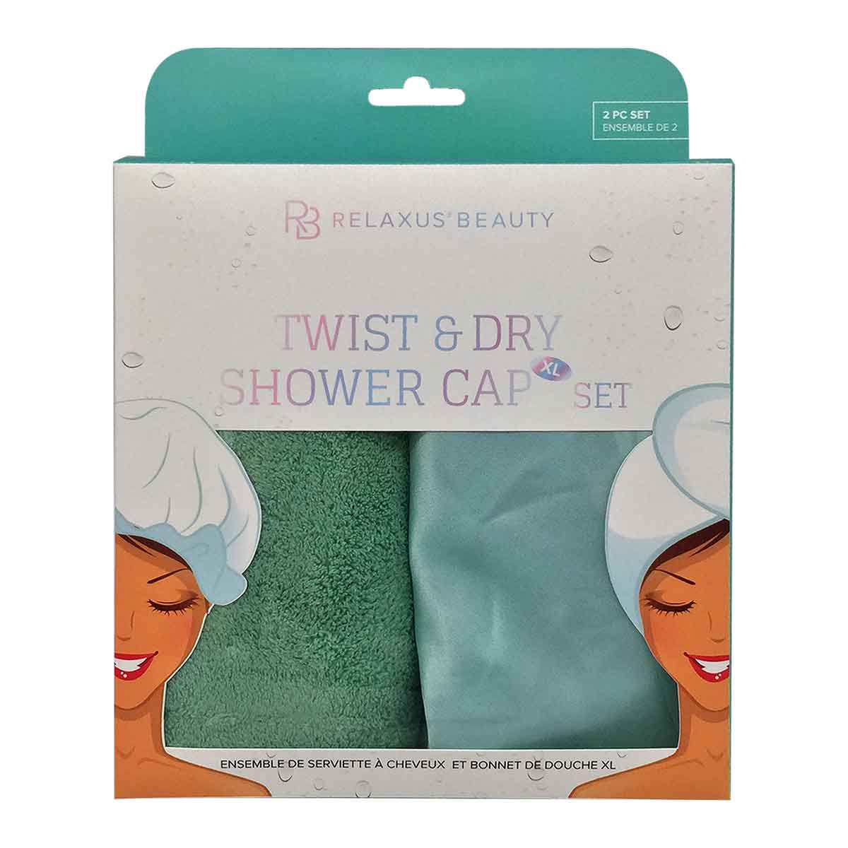 Twist & Dry Hair Towel and Shower Cap Set