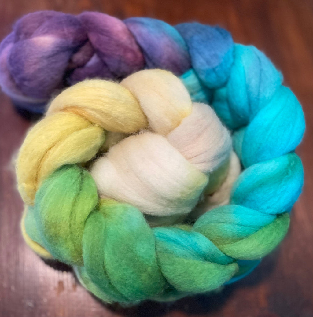 Laine mérinos peignée 19,5 non traitée - OOAK Rainbow