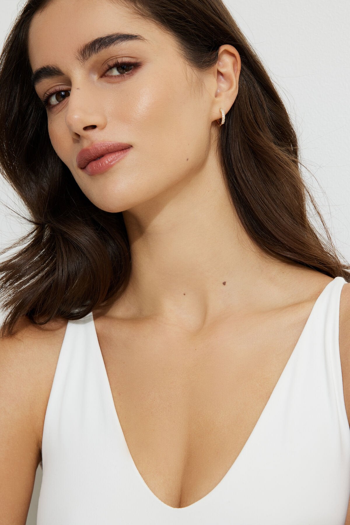 Lot de 2 boucles d'oreilles créoles à pierres précieuses
