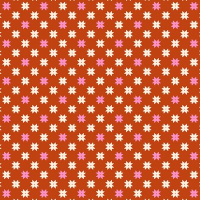 Moonglow; Heirloom Star - Cayenne, 1/4 yard